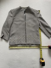 David Lewis Grace Grey With Colorful Circles Jacket Blazer Collarless Sz 4p