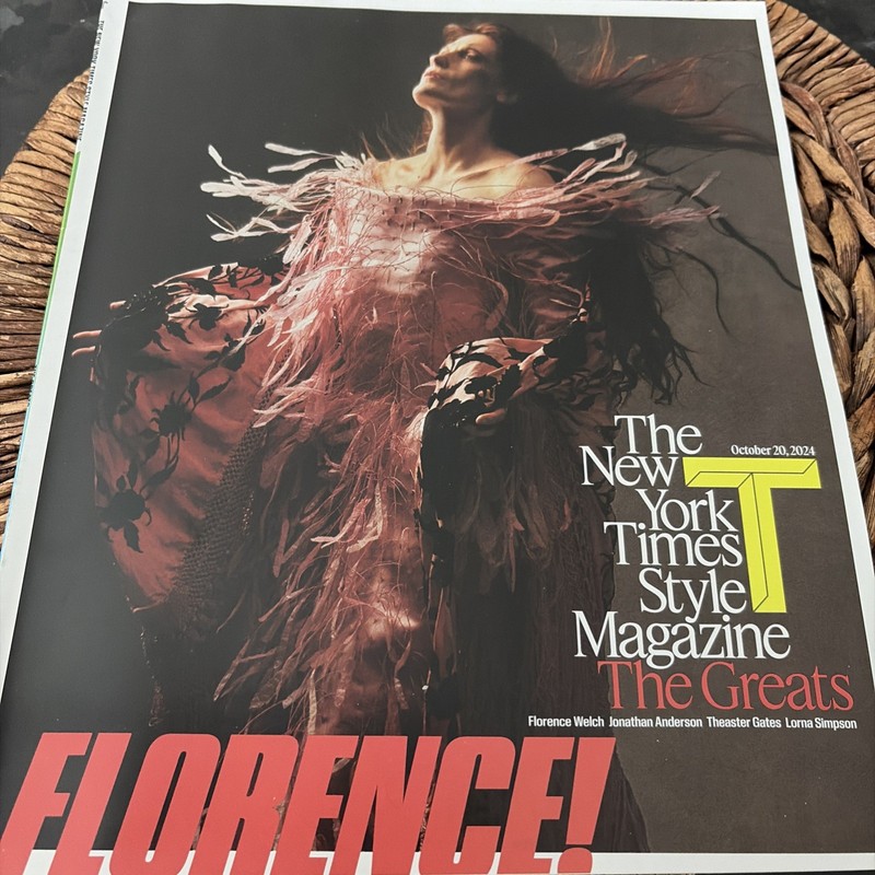 Ny Times Style T Magazine Women's Florence Welch, Jonathan Anderson 10.20.24 New