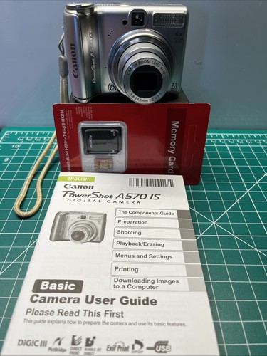 Cámara digital Canon PowerShot A570 IS 7,1 MP - 4X plateada probada nueva memoria - Imagen 11 de 13