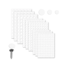 870Pcs Self-Adhesive White Stickers to Cover Screw Holes, 9 Sheets Screw Cove...