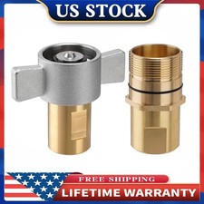 1" NPT Wet-Line Wing Nut Hydraulic Quick Disconnect Coupler / Coupling Set NEW