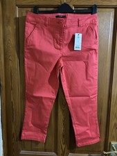 Women’s George Red 3/4 Three Quarter Length Trousers. New With Tags. Size 12