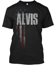 Cool Alvis Family American Flag T-Shirt Made in the USA Size S to 5XL