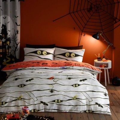 Gruselige Mumien Bettwäsche - Doppelbett (200 x 200cm) - Wende (2 Motive) - 