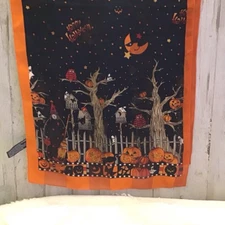 Halloween Pumpkin Print Sheer Satin Scarf  "Happy Halloween"