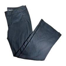 KENNETH COLE Womens Black Straight Leg Dress Pants Mid Rise Pleated Panels Sz 12