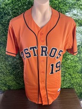 Houston Astros Baseball Pro Cut Worn Nameplate Removed Orange Jersey #19 Size 44