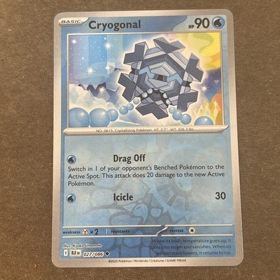 Cryogonal 027/086 Sv: Black Bolt Reverse Holo Pokémon TCG NM