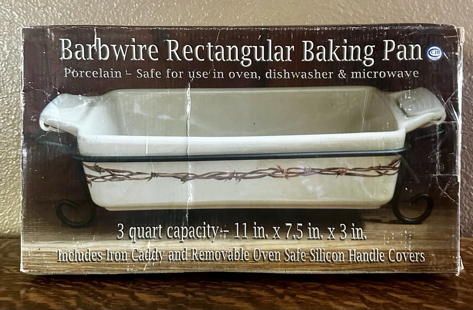 NEW Barbwire Rectangular Baking Pan Dish Cowboy Living Collection by Eve Armson