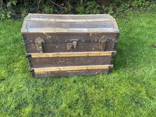 Cassapanca baule vaporiera ferro tela legno latt vintage a cupola Harry Potter  