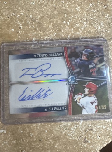 Travis Bazzana / Eli Willits #PDA-BW 2025 Bowman Draft Prospect Dual Autograph card