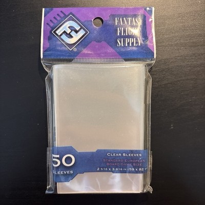 FFS Card Sleeves Standard European Board Game Size Clear 50 Count New