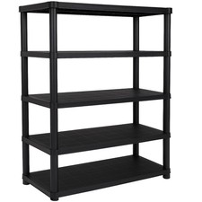 Schwerlastregal Haushaltsregal Steckregal  Kellerregal Schwarz 5 Böden 120cm