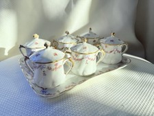 Limoges Haviland Cups Lids Bows Ribbons
