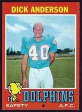 1971 Topps #67 DICK ANDERSON Miami Dolphins EXMT+ 05