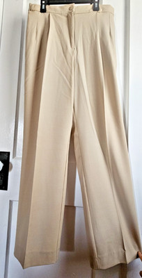 Vintage bianca 4way stretch woman Sz 6 tan USA made pants pleated front back
