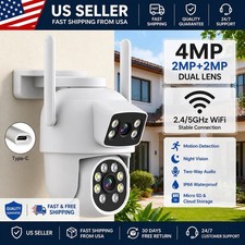 4MP Dual Lens PTZ WiFi Security Camera Outdoo...