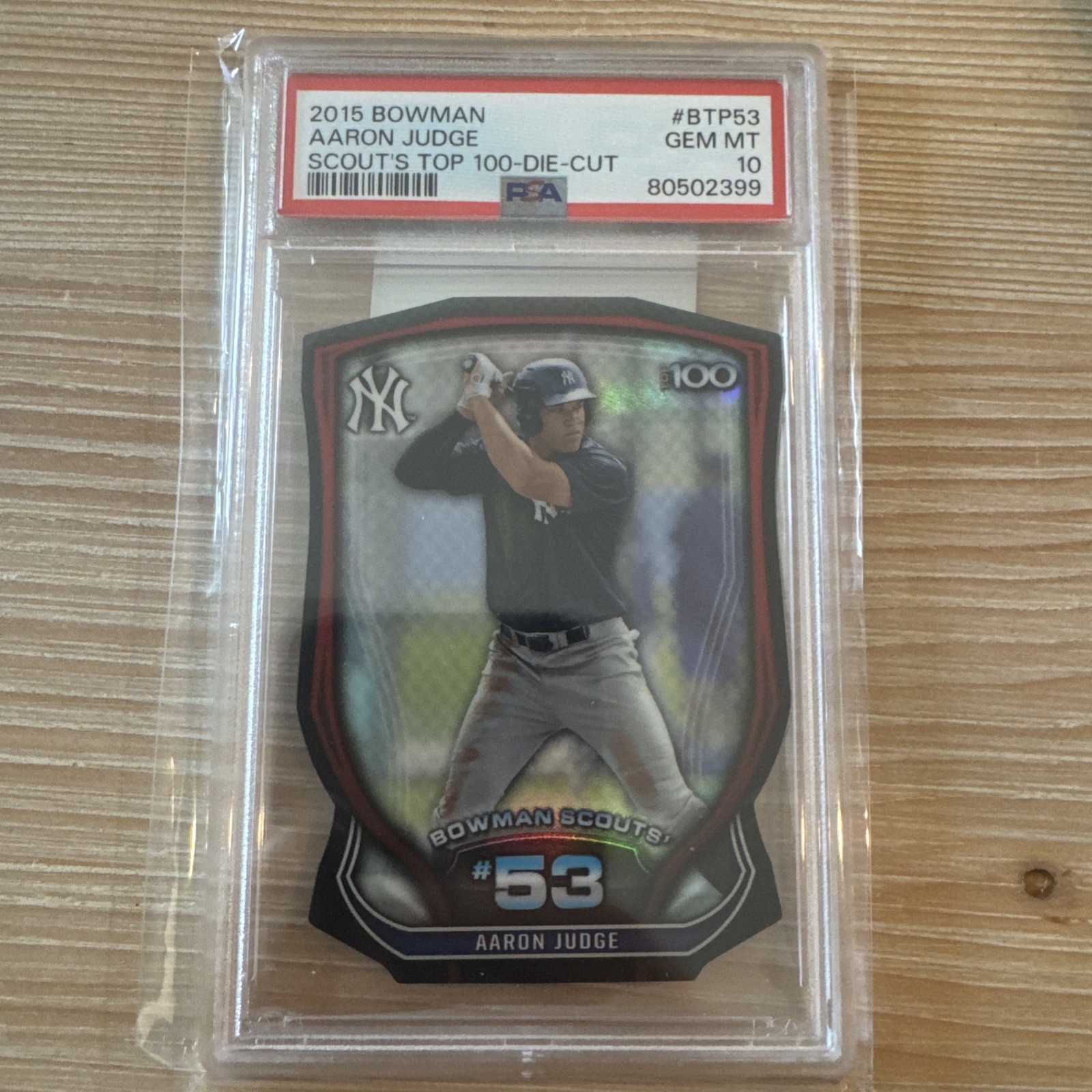 2015 Bowman Chrome Aaron Judge PSA 10 Rookie Die Cut 74/99 Scout Top 100 BTP53