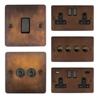 G&H Flat Plate Tarnished Copper FTC3 Light Switches, Plug Sockets, USB, Toggles