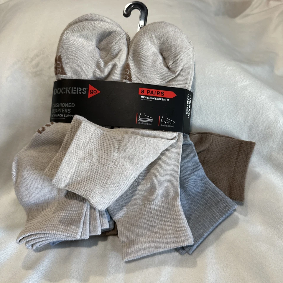 Calcetines acolchados con puño acanalado con soporte de cuarto de arco DOCKERS Go 8 pares talla 6-12 Foto 2 de 4