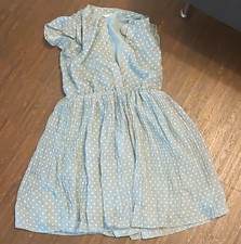GUESS Mädchenkleid Chiffon blau/weiß gepunk...