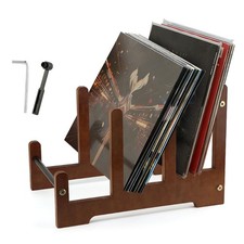 Vinyl Record Holder 60LP Record Storage Rack, 3 Tier Wood Records Holder for Vin