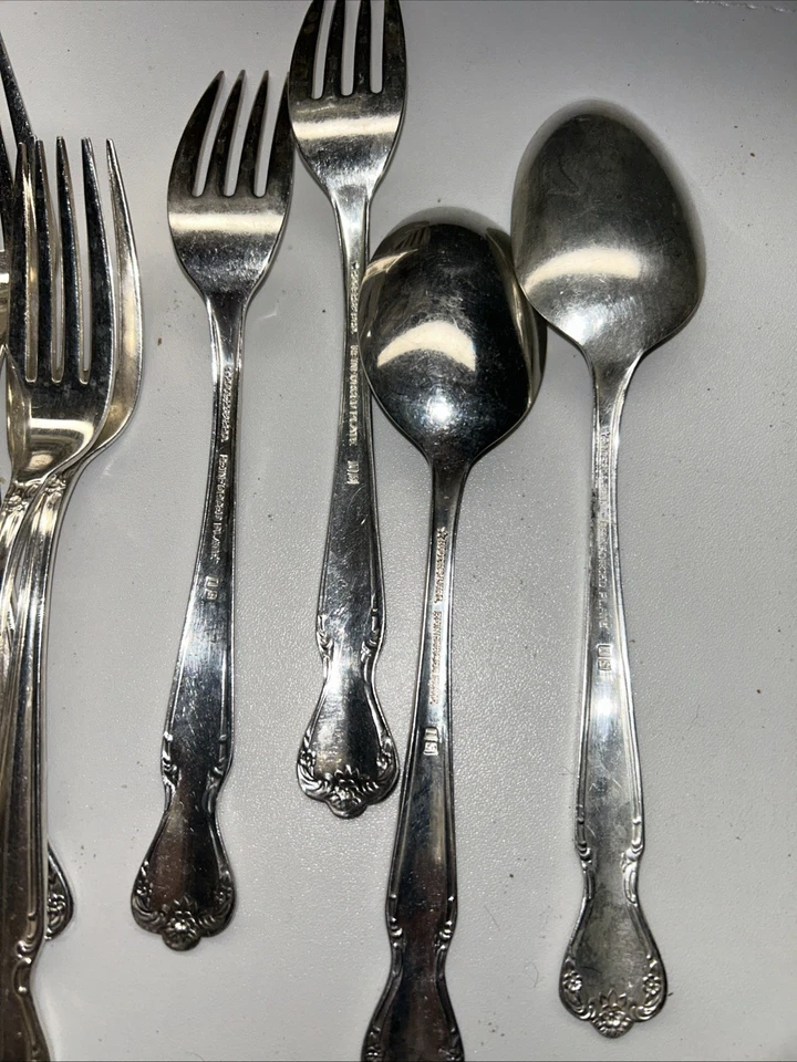 Tenedores de cena (10) 7 3/4" Daybreak Rogers & Bros. plato reforzado IS 2 cucharas Foto 4 de 4