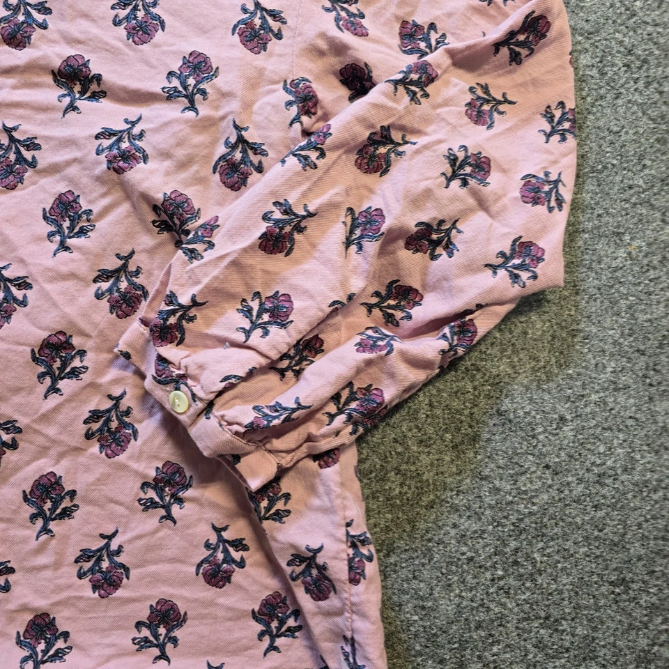 Top Jill Mujer Talla XL Rosa Floral Cuello en V Manga 3/4 Campesino Informal Carrera Foto 4 de 4