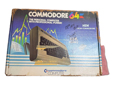 Vintage COMMODORE 64 COMPUTER Complete Box w/ Power Cord & Manual UNTESTED