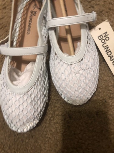 No Boundaries NO BO Flats Women Size 6 White Mesh Shoes New With Tags