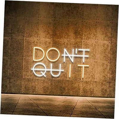Don't Quit LED Neon Sign for Wall Decor, DO IT Neon Lights Party Yellow&White