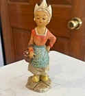 Vtg Copy Verb signed handpainted Folk Peasant girl figure Resin Germany/Austria