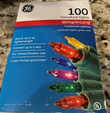 GE 100 Miniature Lights 20.6 Ft NOT LED TRADITIONAL LIGHTS