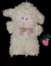 First Main Plush Lamb Sheep Pink Rose Cream Black Feet Stuffed Toy Baaabra