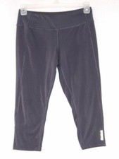 Reebok Womens Medium Color Grey Elastic Stretch Waist With Logo Active Leggings