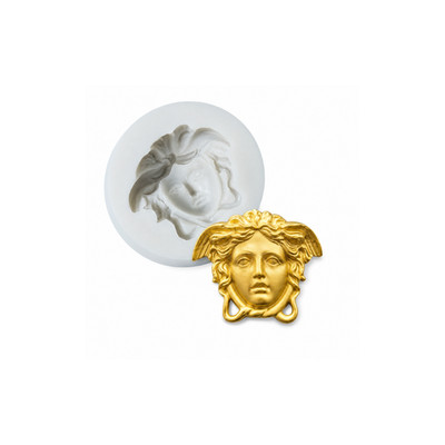 Small Medusa Head Fondant Chocolate Soap Wax Resin Silicone Mold - Size 1.40''