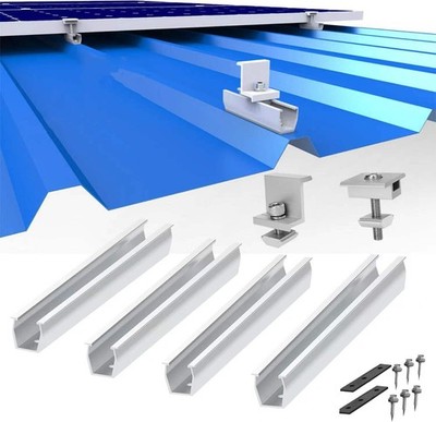 20cm Solarmodule Alu Halterung Trapezblech Flachdach PV Befestigungsschiene Set