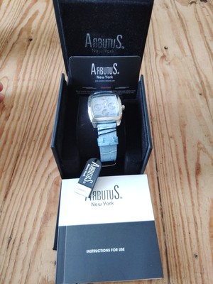 Arbutus New York Automatic AR0088 Men's Leather Color Blue NEW Watch 