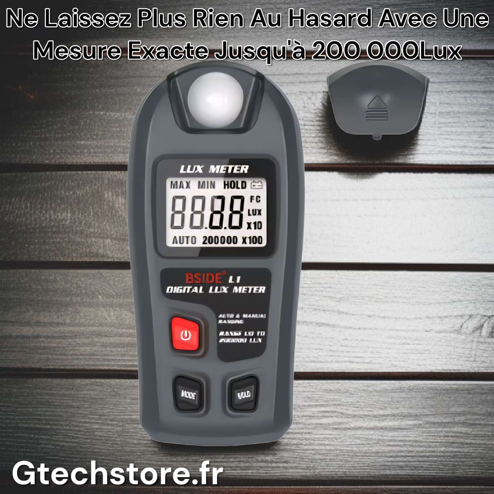 Illuminomètre numérique contre la fatigue oculaire, capteur LCD 200 000 Lux pour bureau