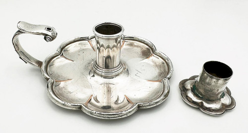 MATTHEW BOULTON CHAMBERSTICK ANTIGUO PLATO SHEFFIELD WILLIAM IV c1835 - Imagen 2 de 6