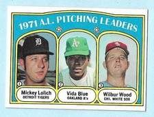 1972 Topps #094 AL Pitching Leaders Vida Blue Near Mint COMPLETE SETBREAK