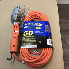 16/3 50-Foot Orange Trouble Light with Metal ...