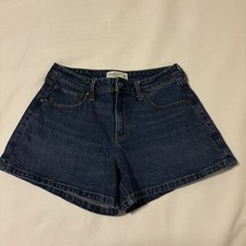 Abercrombie  Fitch Women  s A Line Mid Rise Short Dark Wash Curve Love - Size 28