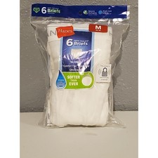 Hanes Boys Tagless Brief 6-Pack White Comfort Flex Waistband Size M 10-12 B252P6