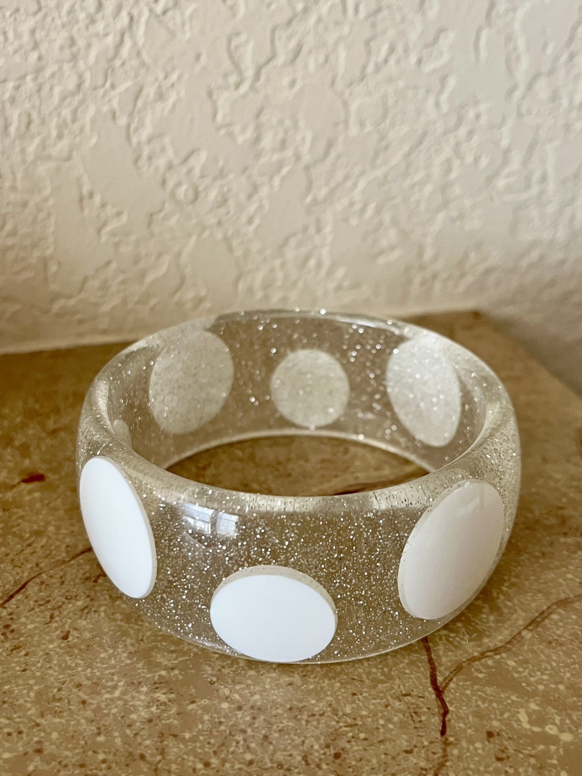 vintage clear TRANSLUCENT LUCITE bangle bracelet … - image 2