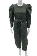 Ulla Johnson Womens Jumpsuit Green Long Sleeve Size S