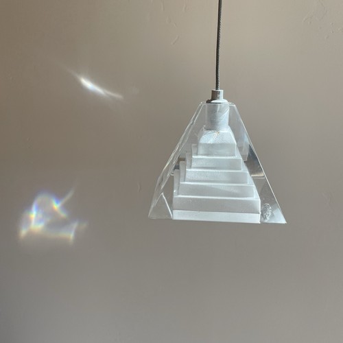Glass Pyramid Shape Kitchen Pendant Light Lighting Mazzega Murano READ Untested