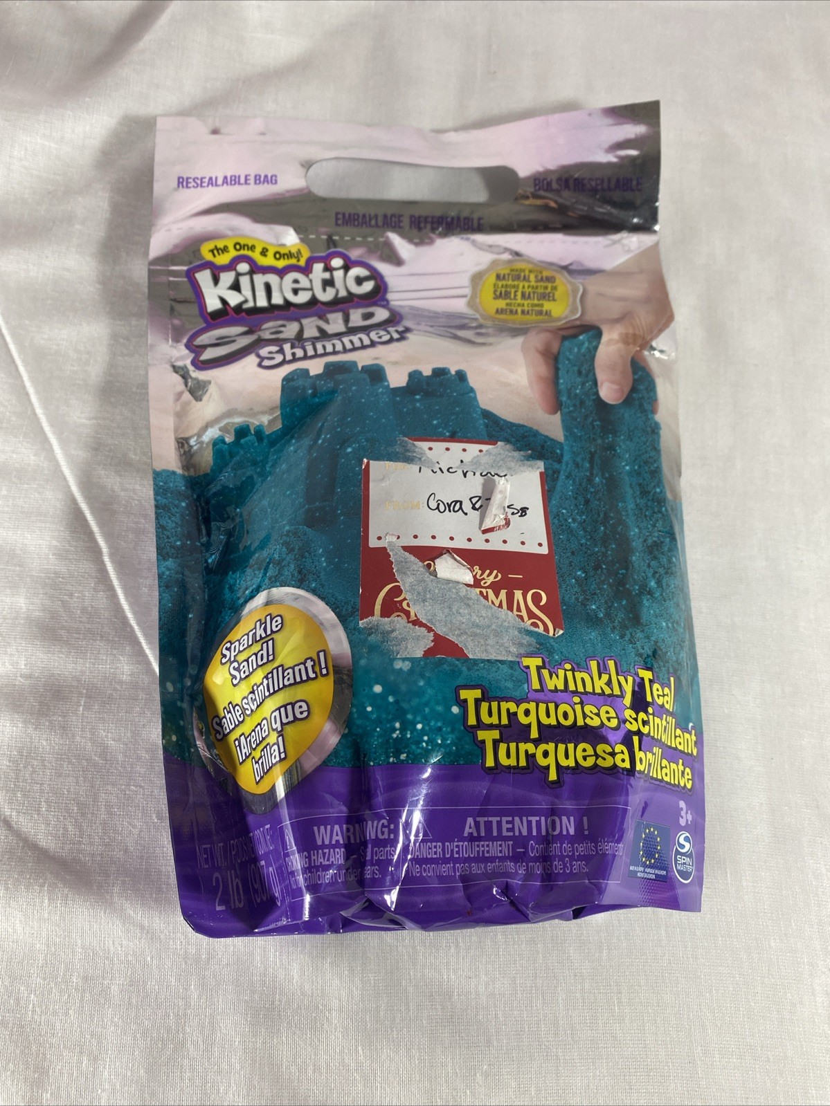 Kinetic Sand Twinkly Teal Turquoise 2lb Natural Shimmer Sand