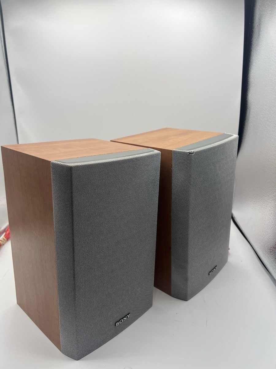 Sony SS-CNEZ3 Stereo Bookshelf Speakers -Faux Wood Grain TESTED