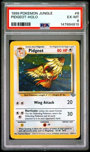 1999 POKEMON JUNGLE #8 PIDGEOT-HOLO PSA 6